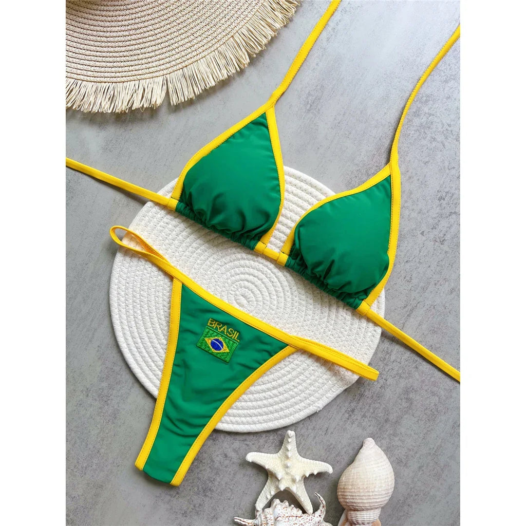 Women's Brazilian Two-Piece Bikini Set – G-String Thong Swimwear for Beach & Vacation
