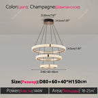 Modern Ring LED Chandelier – Round Pendant Light in 80cm above a kitchen island