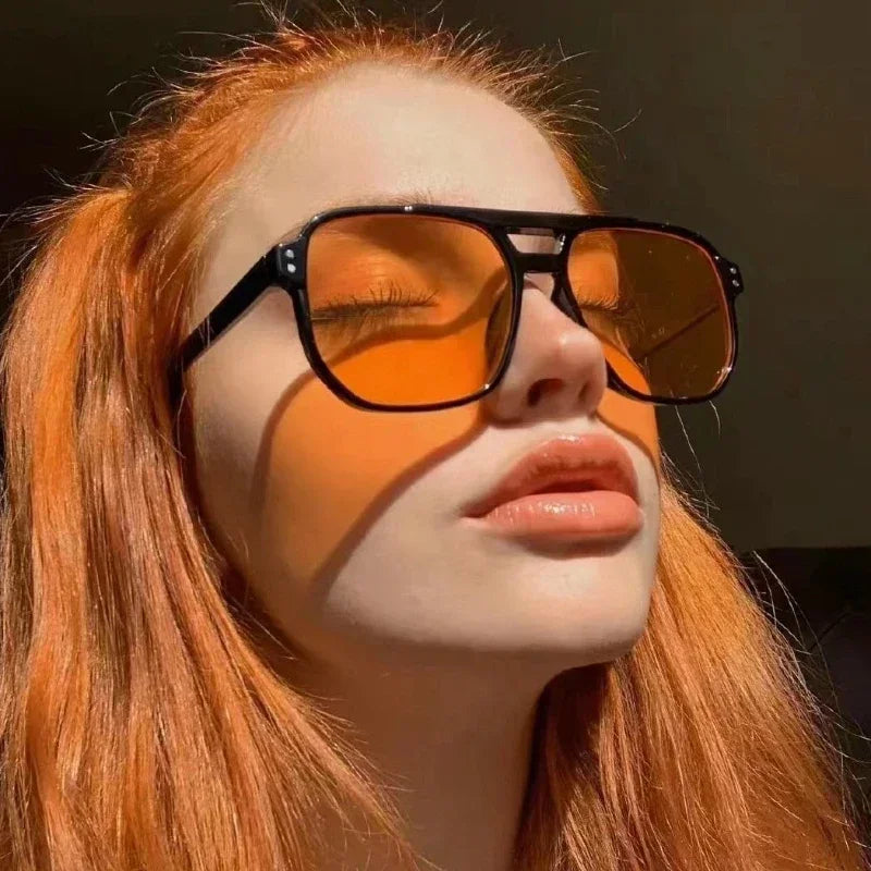 Vintage Square Sunglasses – Unisex UV400 Oversized Shades for Men & Women