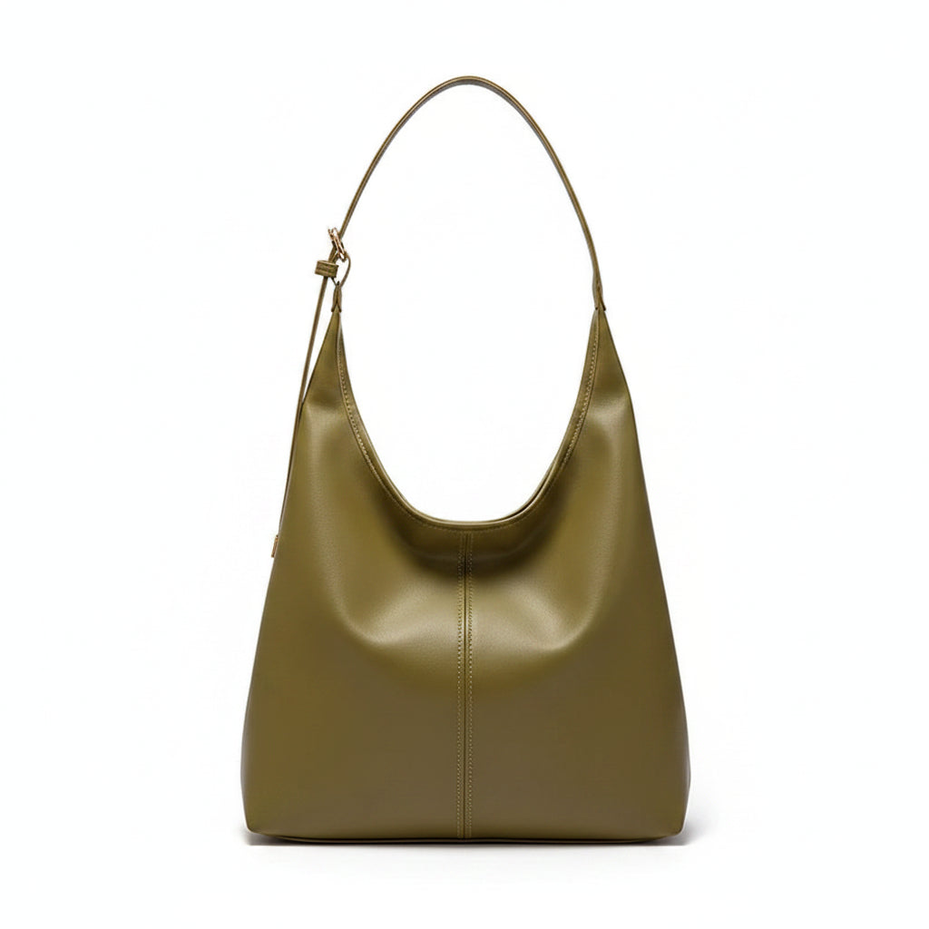 Retro Bucket Tote Bag – Vintage Underarm Shoulder Bag for Women | Black, Green & Dark Brown