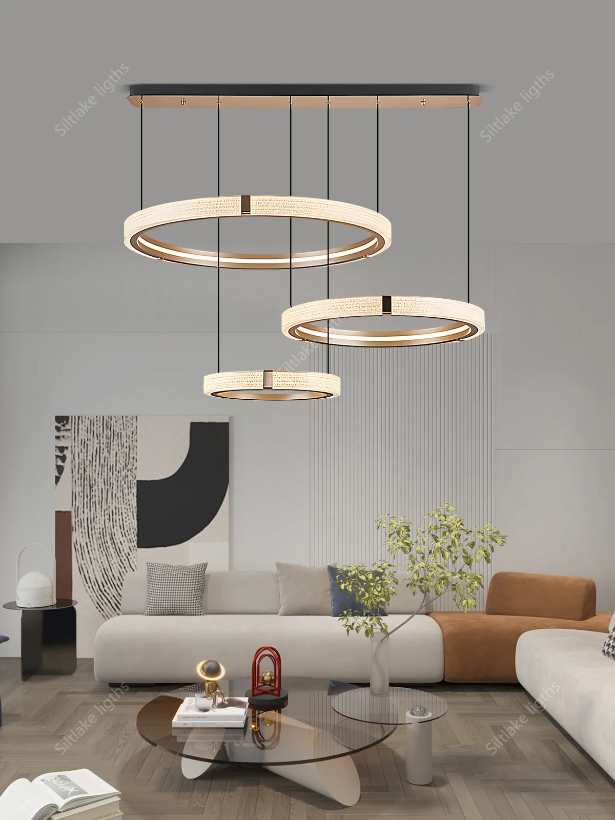 Modern Ring LED Chandelier – Round Pendant Light in 40cm