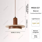 Travertine Kitchen Island Pendant Light in d159-20cm-log-3 above a kitchen island