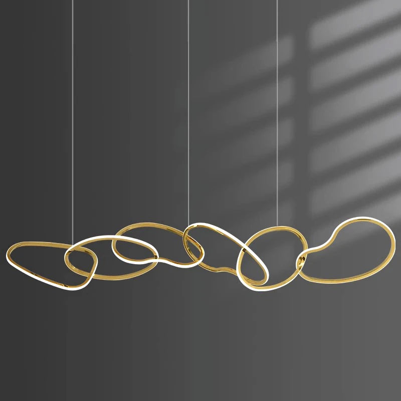Modern LED Ceiling Pendant Chandelier in 4 head 100cm above a kitchen island