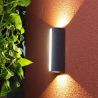 Modern Outdoor LED Strip Wall Lamp in cold white in a stairwell