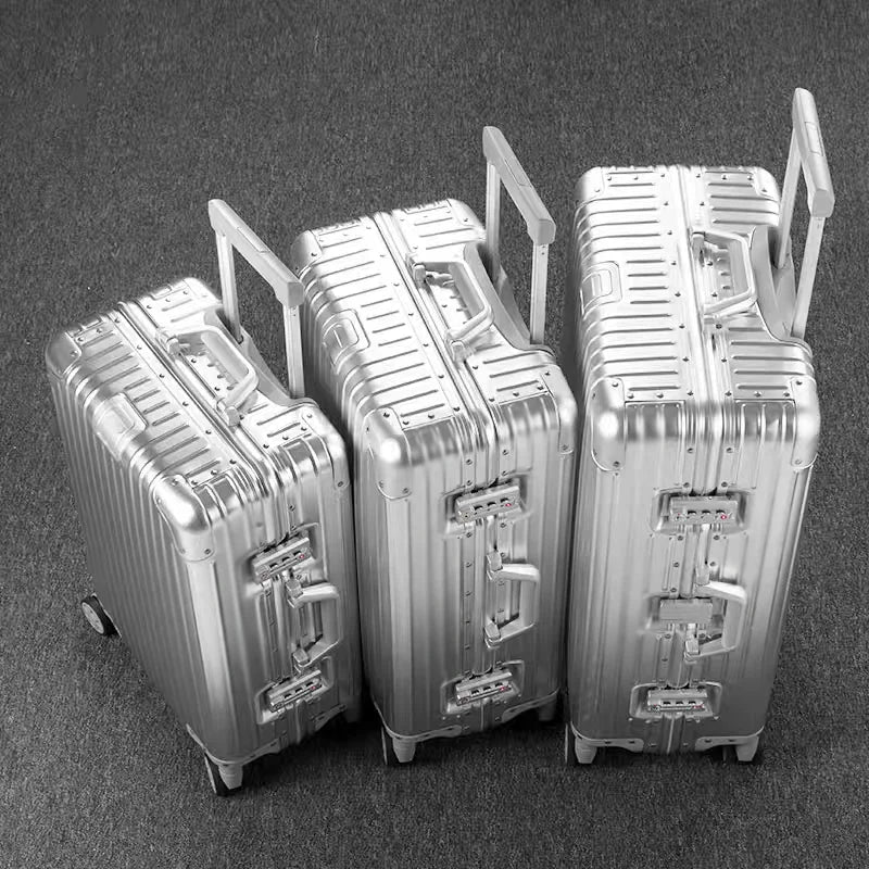 Aluminium Spinner Suitcase – 100% Aluminium-Magnesium Alloy Luggage with Password Lock
