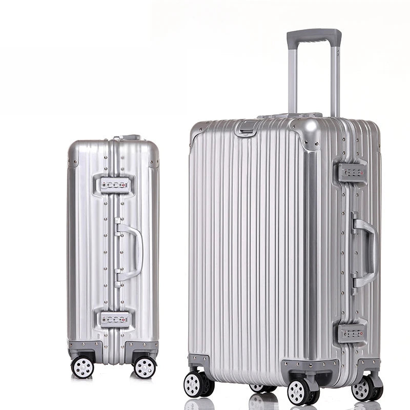 Aluminium Spinner Suitcase – 100% Aluminium-Magnesium Alloy Luggage with Password Lock