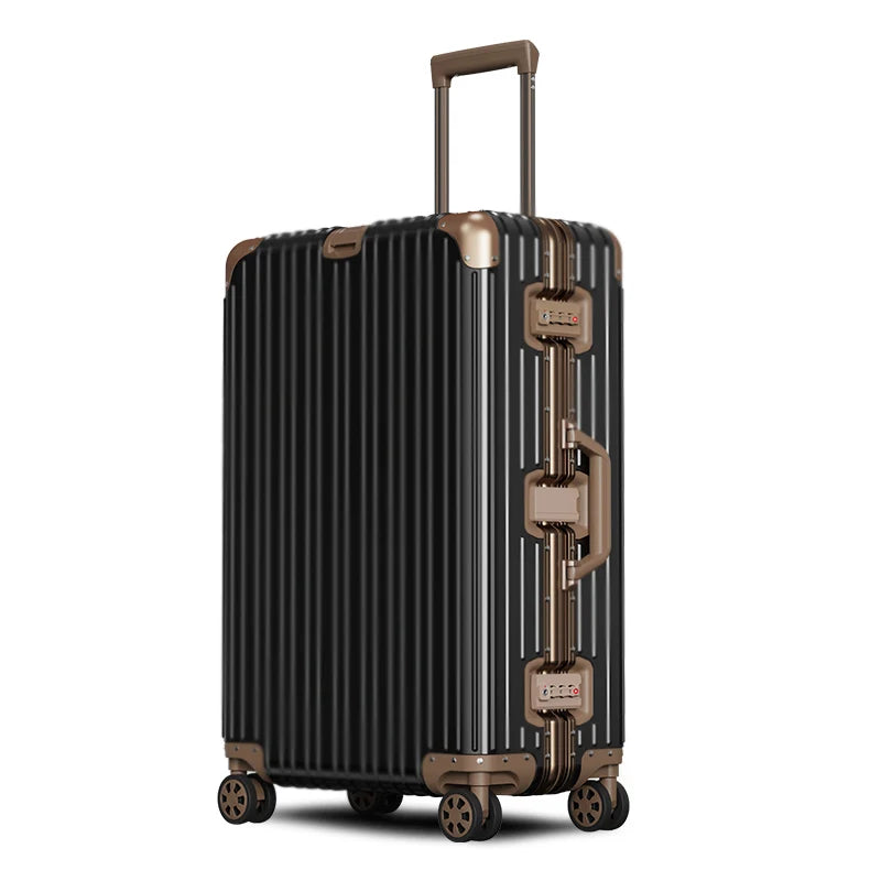 Aluminium Spinner Suitcase – 100% Aluminium-Magnesium Alloy Luggage with Password Lock