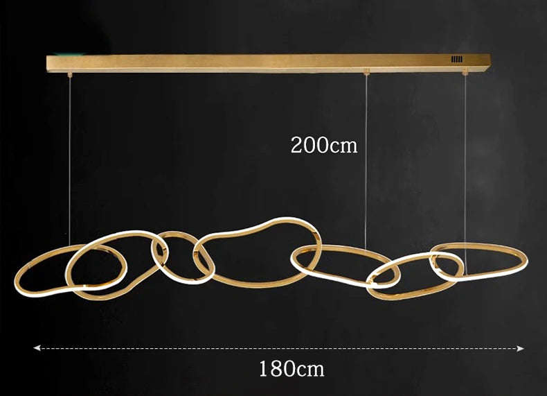 Modern LED Ceiling Pendant Chandelier in 3 head 80cm in an entryway