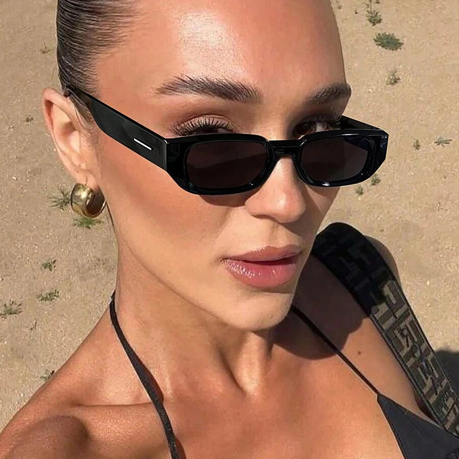 Vintage Rectangle Sunglasses – Women's Retro UV400 Fashion Eyewear