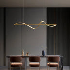 Nordic LED Pendant Chandelier in gold above a kitchen island