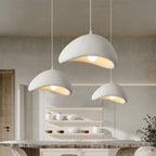 Modern Wabi-Sabi LED Ceiling Chandelier in a grey above a stairwell