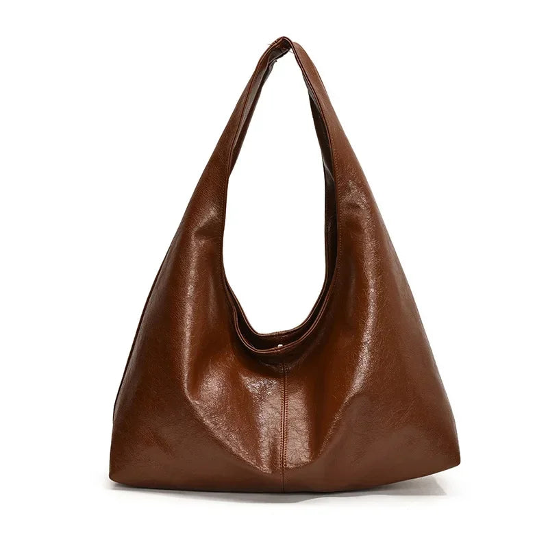 Large Hobo Shoulder Bag – Soft PU Leather Crossbody Tote for Women