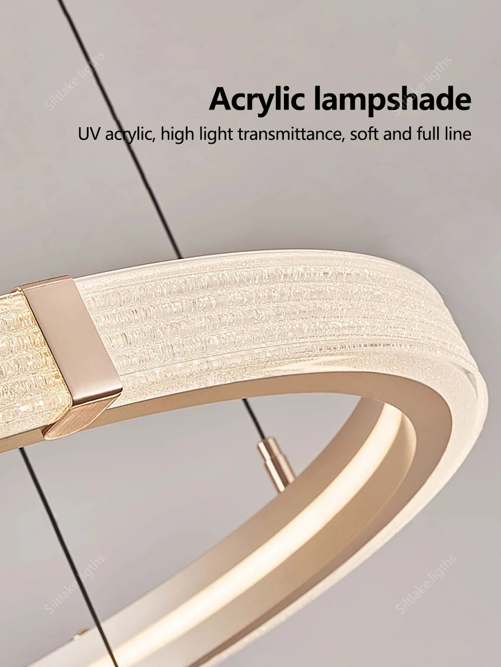 Modern Ring LED Chandelier – Round Pendant Light in typeb 80cm 60cm 40cm above a kitchen island