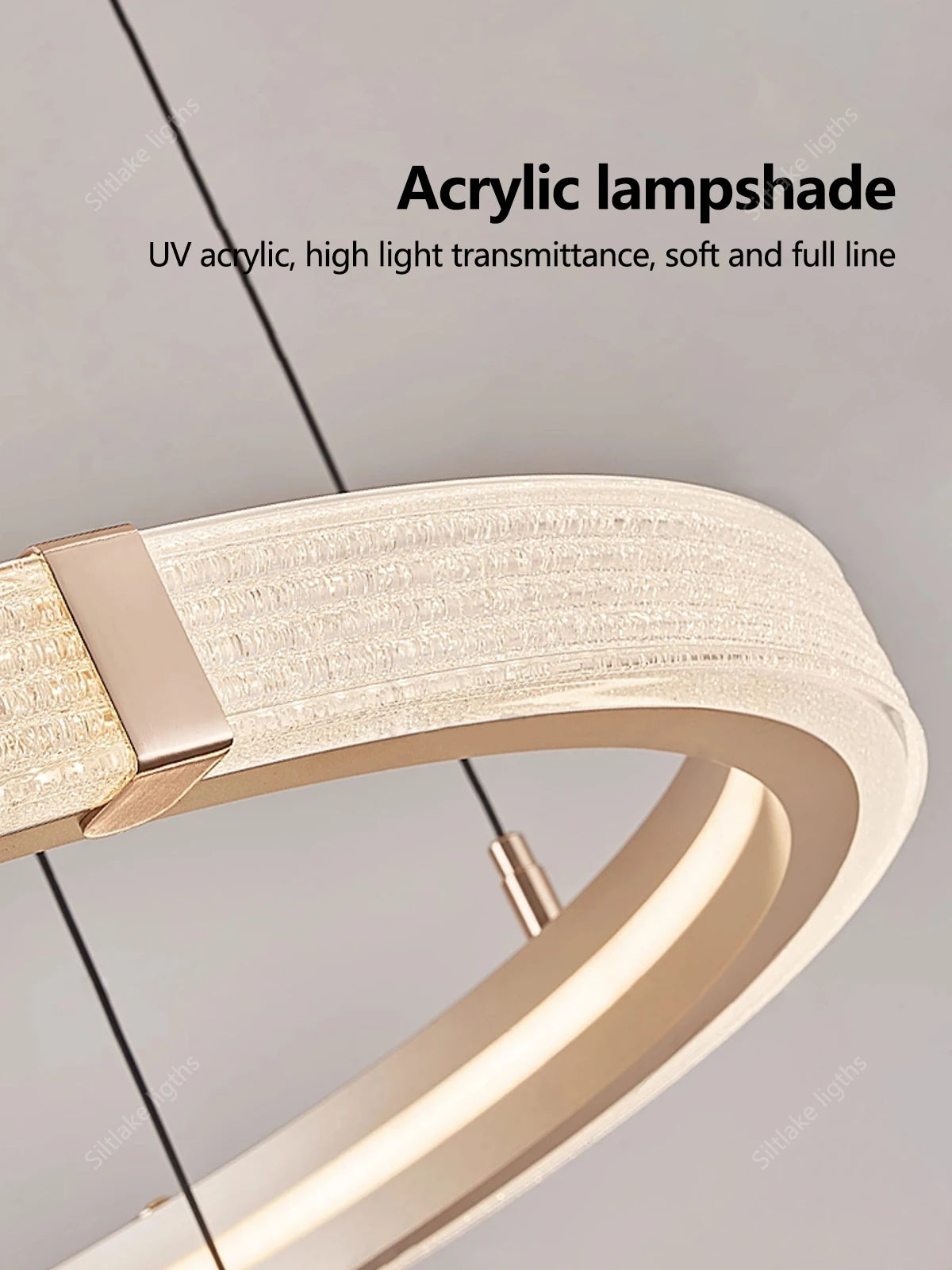 Modern Ring LED Chandelier – Round Pendant Light in typeb 80cm 60cm 40cm above a kitchen island