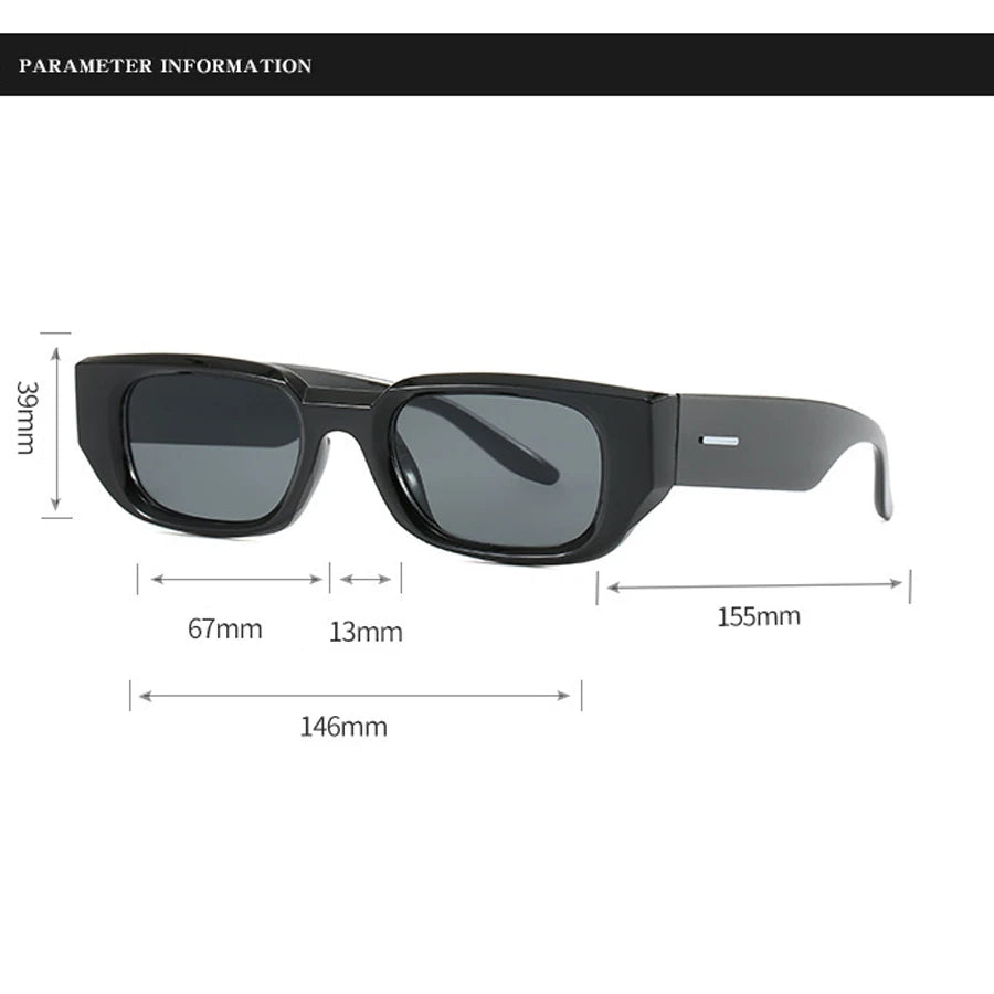 Vintage Rectangle Sunglasses – Women's Retro UV400 Fashion Eyewear