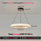 Modern Ring LED Chandelier – Round Pendant Light in dimmable with remote in an entryway