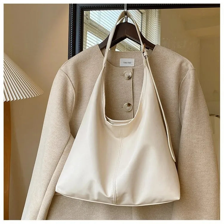 Women's Retro PU Tote Bag – Structured Hard Shell Shoulder Handbag
