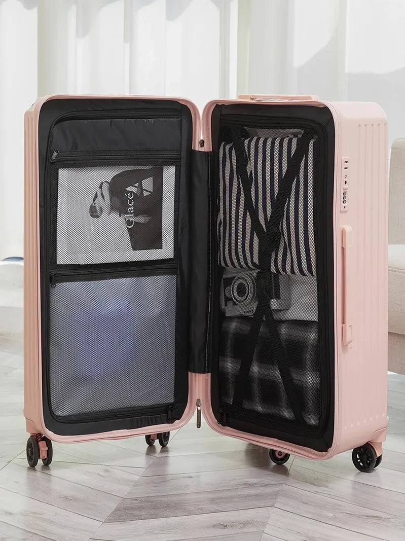Oversized Spinner Suitcase – High Capacity 5-Wheel Trolley Luggage with Lock
