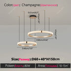 Modern Ring LED Chandelier – Round Pendant Light in type e 60cm 40cm above a kitchen island