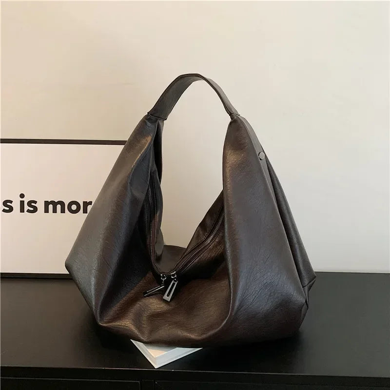 Large Hobo Shoulder Bag – Soft PU Leather Crossbody Tote for Women