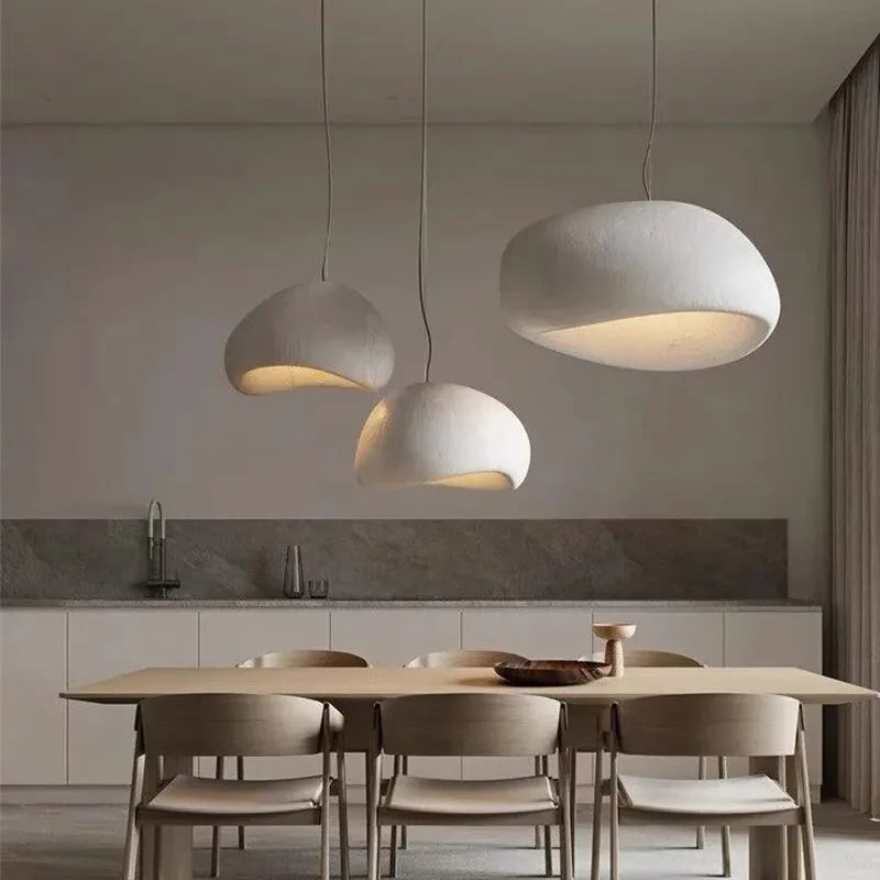 Modern Wabi-Sabi LED Ceiling Chandelier in b white