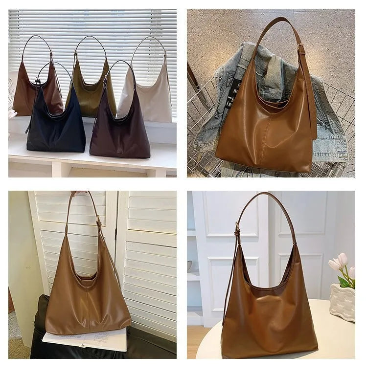 Women's Retro PU Tote Bag – Structured Hard Shell Shoulder Handbag