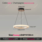 Modern Ring LED Chandelier – Round Pendant Light in neutral light(4000k) over a dining table