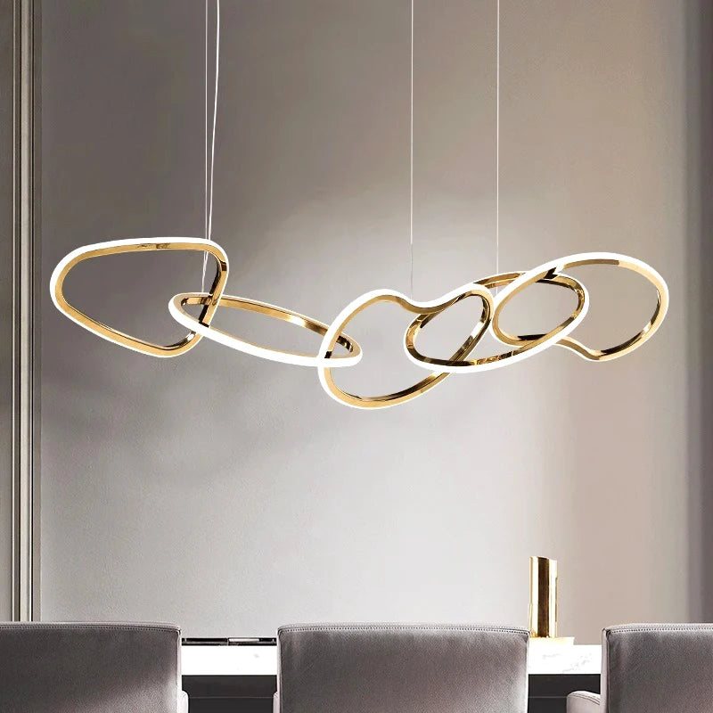 Modern LED Ceiling Pendant Chandelier in 6 head 150cm in a living room