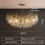 Luxury Gold Crystal LED Chandelier in long 180cm in an entryway