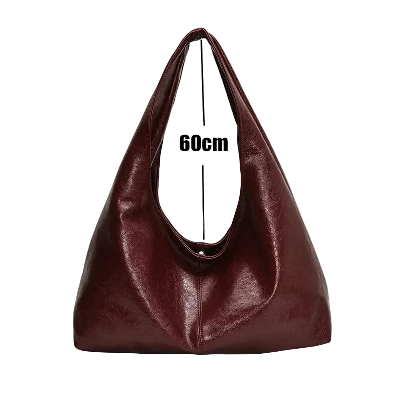 Large Hobo Shoulder Bag – Soft PU Leather Crossbody Tote for Women