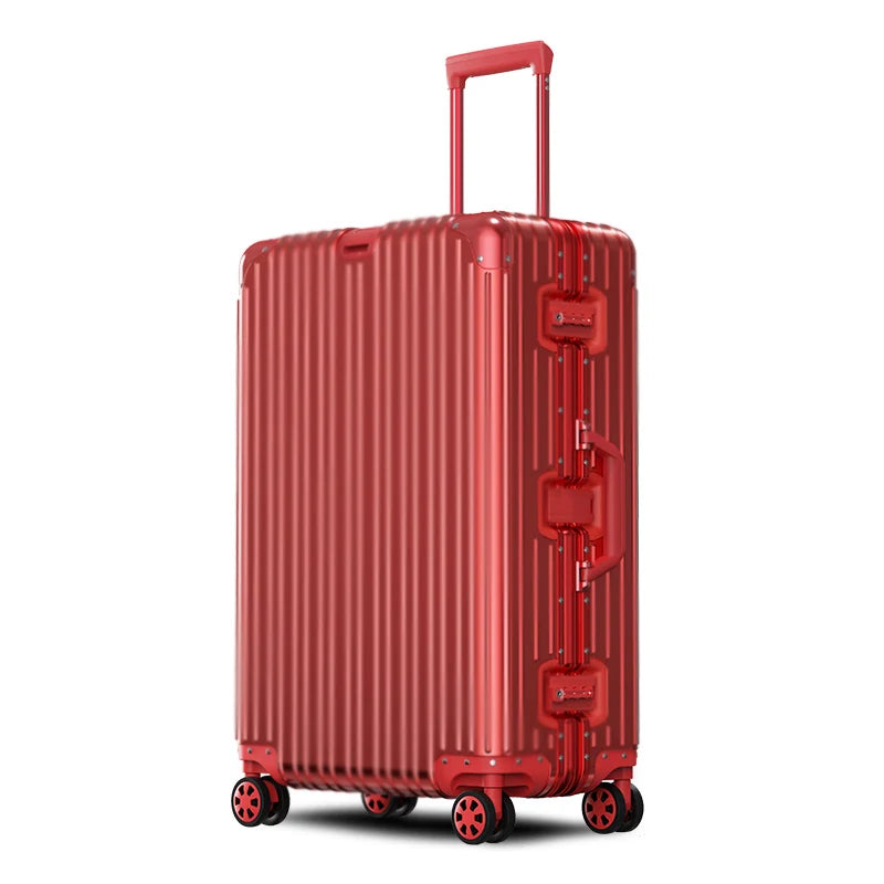 Aluminium Spinner Suitcase – 100% Aluminium-Magnesium Alloy Luggage with Password Lock