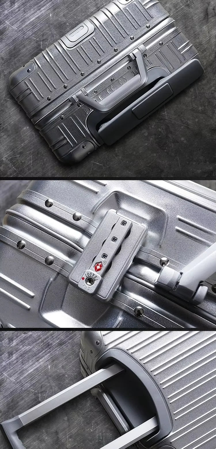 Aluminium Spinner Suitcase – 100% Aluminium-Magnesium Alloy Luggage with Password Lock