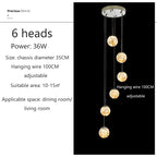 Modern LED Glass Ball Chandelier in 30 heads in a living room
