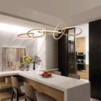 Modern LED Ceiling Pendant Chandelier in cold white above a kitchen island