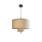 Nordic Wabi-Sabi Fabric Pendant Chandelier in warm light above a kitchen island
