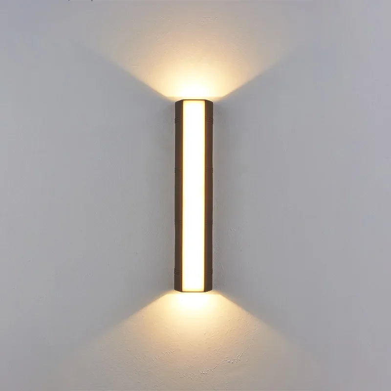 Modern Outdoor LED Strip Wall Lamp in cold white along a hallway