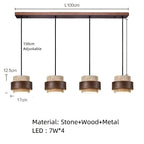 Travertine Cave Stone Pendant Chandelier in d-116-3 lights above a kitchen island