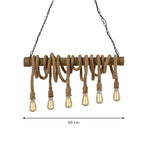 Adjustable Bamboo Pendant Lamp with Industrial Rope Design