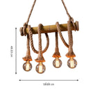 Adjustable Bamboo Pendant Lamp with Industrial Rope Design