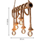 Adjustable Bamboo Pendant Lamp with Industrial Rope Design