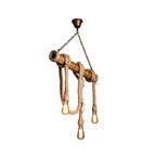Adjustable Bamboo Pendant Lamp with Industrial Rope Design