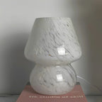 Aesthetic Glass Mushroom Lamp - LumiMush in white dots