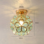 Artistic Glass Ceiling Light with Floral Design - FlowerHall in d20h25cm in a kitchen