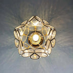 Artistic Glass Ceiling Light with Floral Design - FlowerHall