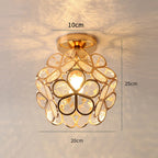 Artistic Glass Ceiling Light with Floral Design - FlowerHall