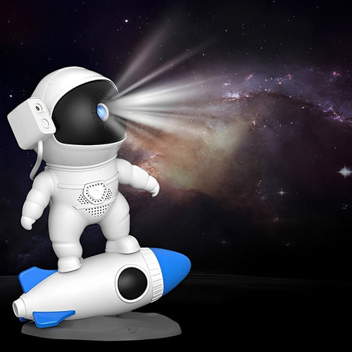 Astronaut Galaxy Projector – AstroGlow 4K Star Light with Speaker in a living room