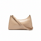 Retro Alligator Armpit Bag – Half Moon PU Leather Shoulder Bag for Women
