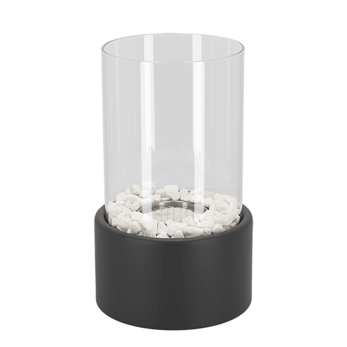 Classic Oil Lamp with Glass Chimney – Lumora Tabletop Flame Lamp in large in a home office