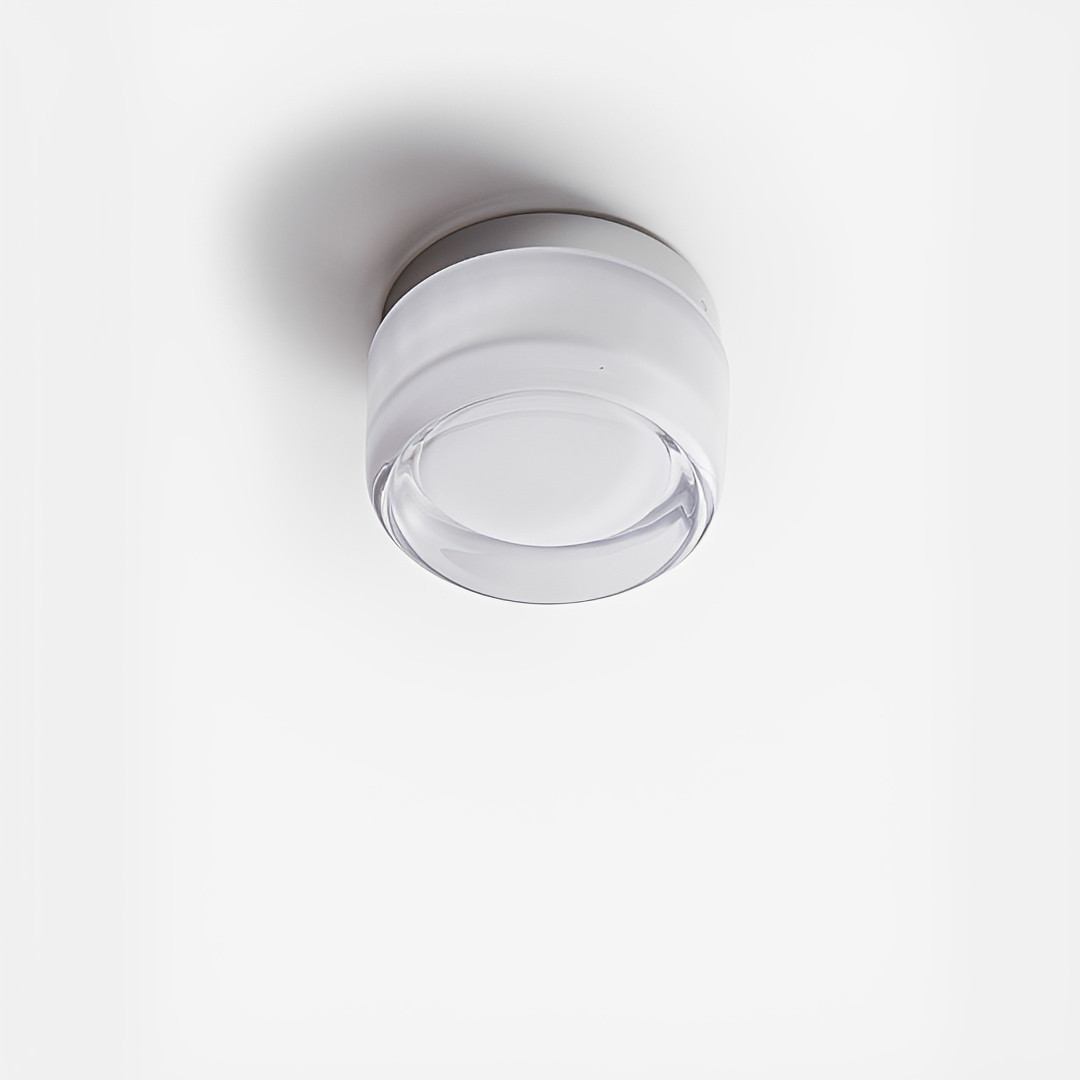 Compact Wall Light - DimpleGlow in smoke in a stairwell