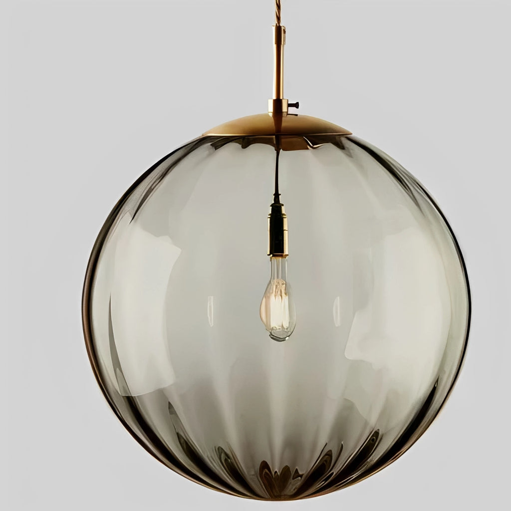 Contemporary LED Pendant Light - LumiWave in blue in a living room